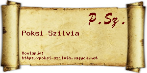 Poksi Szilvia névjegykártya